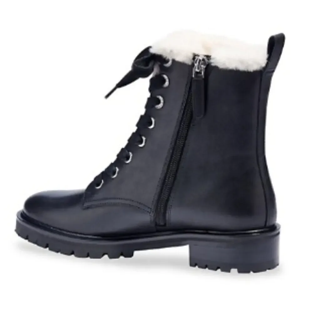 Kate Spade New York Jemma Lugged Sole Ankle Combat & Lace-up Boot Black